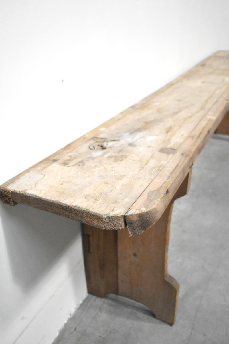 Detail van Houten bank, naturel, bruin, materiaal hout